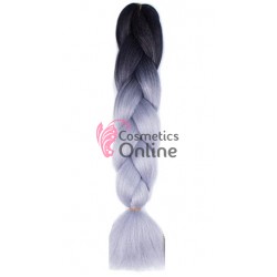 Coada de par afro impletita de  60 cm Premium 217 - Brunet-Silver Grey B45